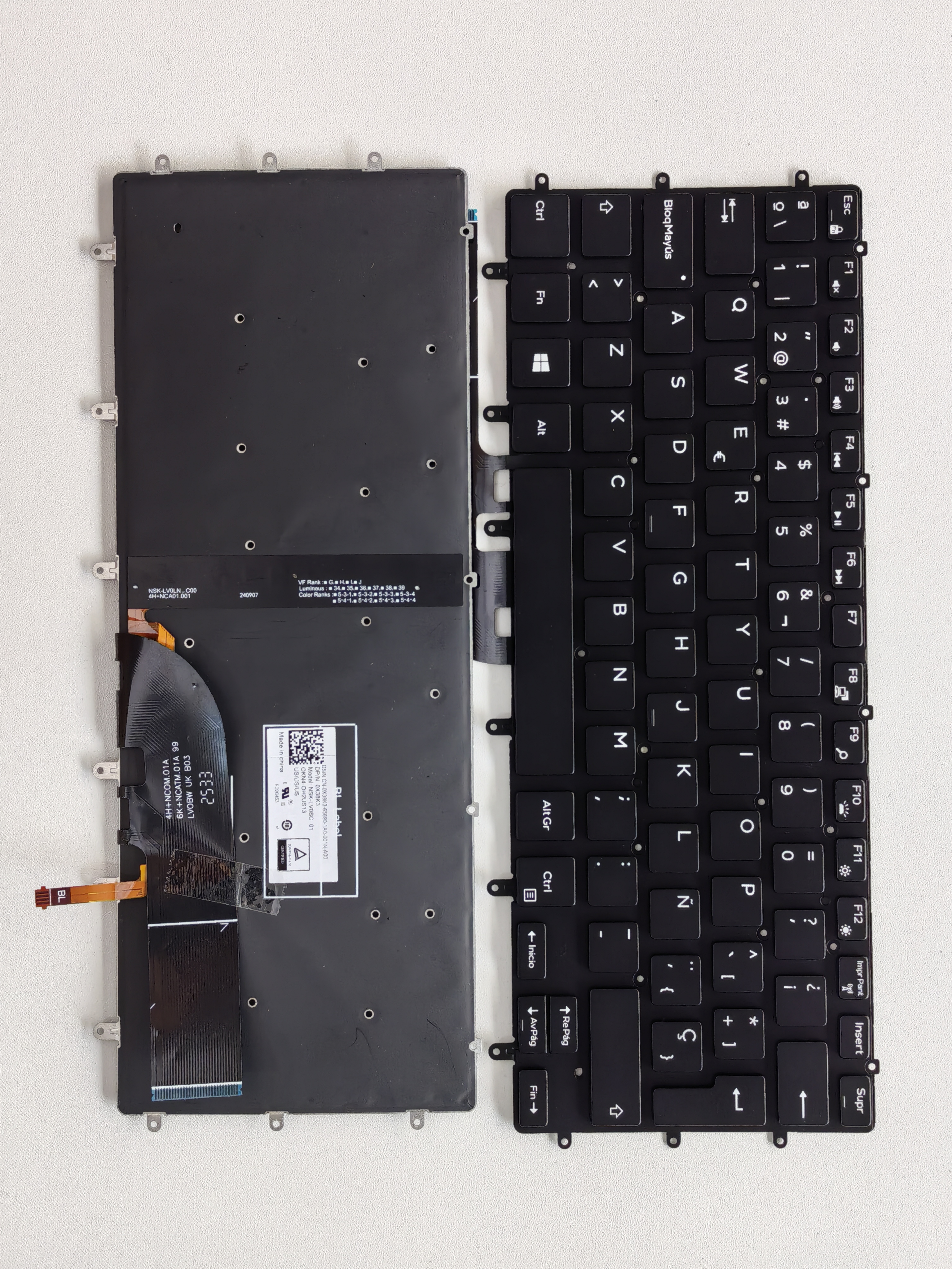 Picture of Laptop Spanish keyboard forNew Replacement Laptop Keyboard For DELL 9550/XPS15 9550/9560/M5510/7558/P56F/9570 BLACK Backlit Sp Layout